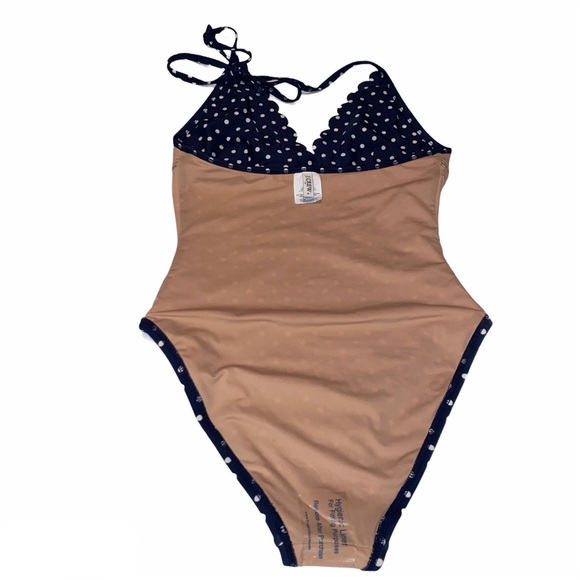 J. Crew Blue & White Polka Dot Scallop Swimsuit - Picture 4 of 10